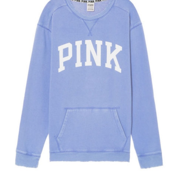 PINK Victoria/'s Secret Blue Distressed Sweatshirt Size Small